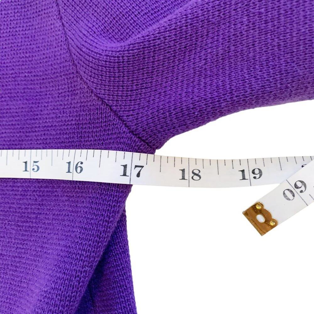 CHICO'S purple knit cotton collared cardigan sweater Size 1 Medium - Picture 3 of 9